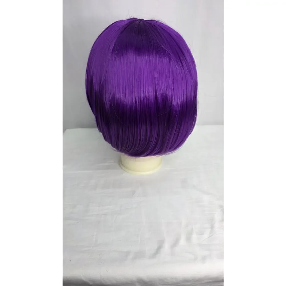 Dark Purple Short Bob Wig With Bangs 12